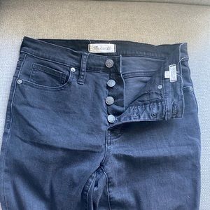 Madewell 9” High Rise Skinny Jeans in Lunar Wash Button Fly Edition Size 27
